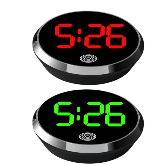 Autouhr Mini-digitaluhr Fürs Armaturenbrett Wasserdichte Kleine Digitaluhr Mit Klarem Lcd-display Selbstklebendes Autozubehör Für Das 2 Stück Schwarz