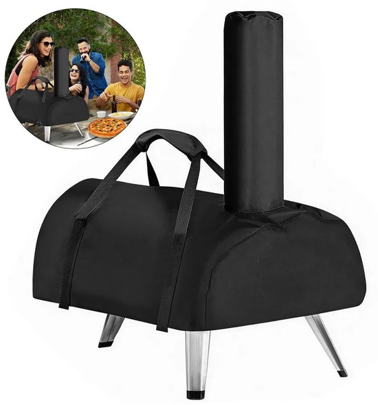 Pizzaofen-abdeckung – Wasserdichte Tragetasche, Geeignet Für Pizzaöfen, Aus Oxford-gewebe, Wetterfest, 420d Oxford-gewebe, Schwarz, 81 X 42 X 21 Cm