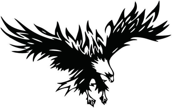 Autoaufkleber Cool Eagle Grafik Universal Autoabdeckung Karosserie Seitenaufkleber Styling Aufkleber D-733 Schwarz
