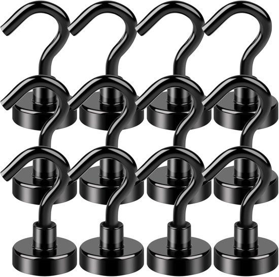 Schwarze Magnethaken 13 6 Kg Starke Epoxidbeschichtete Magnethaken Für Kühlschrank Magnetische Aufhängehaken Klassenzimmer Büro Und Küche 12 13,6 Kg