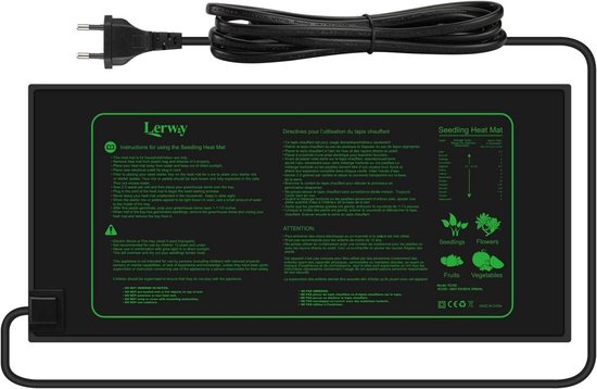 Anzuchtmatte – Heizmatte Für Pflanzen – 25 X 52 Cm Mit Temperaturregelung – 20–30 °c & 50 W – Ipx4 Wasserdicht – Für Samen Und Stecklinge