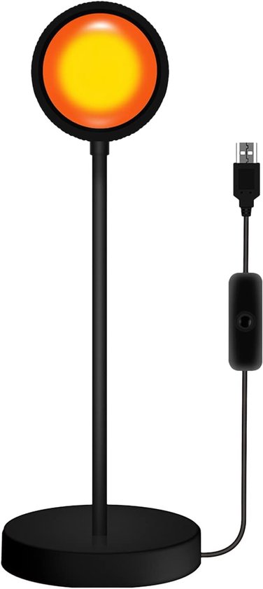 Sonnenuntergangs-projektorlampe Mit Ergonomischem Design, Langlebiger Led, Geeignet Für Schlafzimmer Und Zuhause, Usb 5v, Schwarz, 28,3 × 6,8 Cm