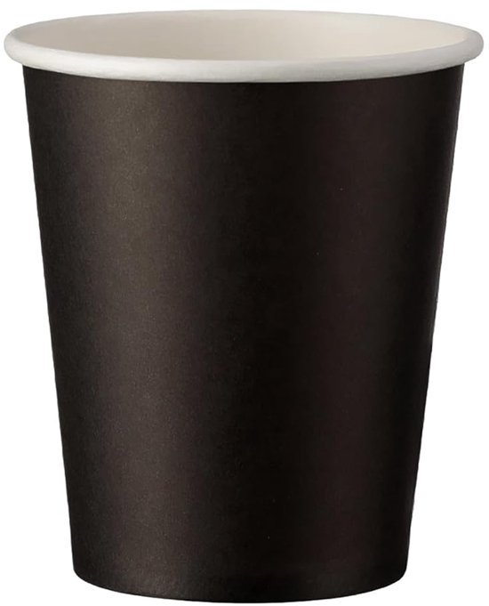 Einzelbecher Mit Papierbecher, Schwarz, 80 Mm Durchmesser, 8 Oz Fassungsvermögen, 50 Stück