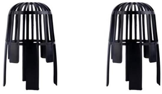 Laubfangkorb Für Regenwasserabläufe – 2er-set – 8 Cm Durchmesser – Für Laub, Äste Usw. – Kunststoff-dachrinnenabdeckung – Schwarz