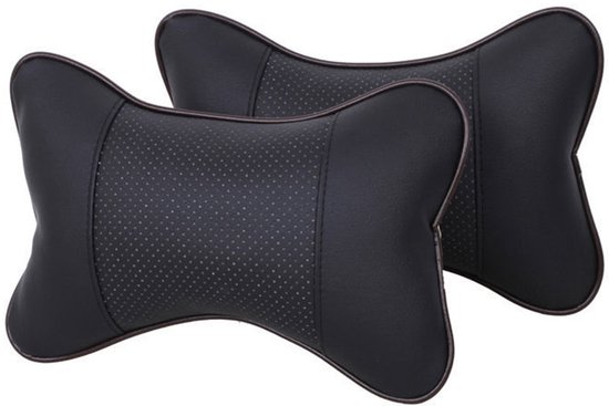 2er-pack Autokissen – Nackenkissen – Kopfstützen- Und Nackenstützkissen – 26 X 17 Cm – Schwarz