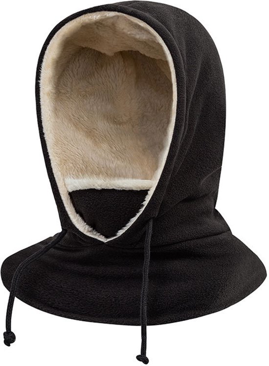 Sturmhaube Für Damen Und Herren, Multifunktional, Winddicht, Warmes Fleece, Verstellbar, Mit Nackenwärmer, Outdoor-maske, Zum Radfahren/wandern, 28 X 44 Cm, Schwarz