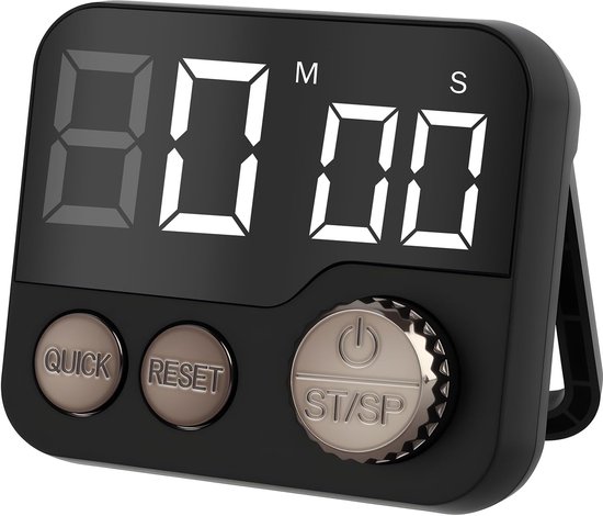 Magnetischer Küchentimer Großes Lcd-display Mit Digitaluhr Und Leistungsstarkem Alarm Multifunktional Geeignet Zum Backen Und Für Sport Schwarz