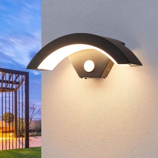 Gartenwandleuchten Außenwandleuchte Mit Bewegungsmelder 24 W 2650 Lm Schwarze Led-wandleuchte Wasserdicht Ip65 3000 K Led-außenstrahler Für E