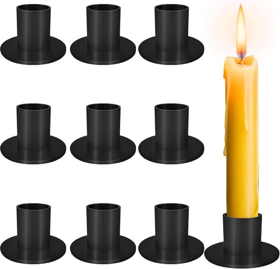 9 Schwarze Kerzenständer Mit Einem Durchmesser Von 2 5 Cm Moderne Metallkerzenständer Geeignet Als Tischdekoration Für Partys Hochzeiten Und Als
