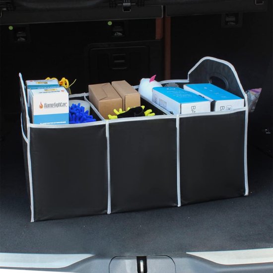 Faltbare Kofferraumtasche 3 Fächer Für Pkw, Suvs Und Transporter (schwarz)
