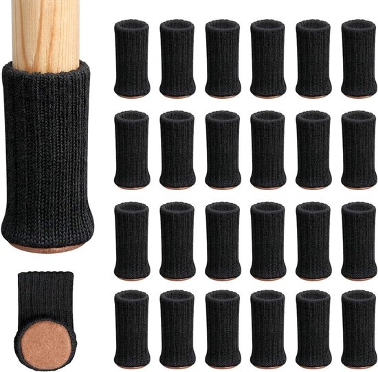24 Rutschfeste Pads Für Stuhl- Und Möbelbeine Mit Einem Durchmesser Von 2,5 Bis 5 Cm, Schwarz