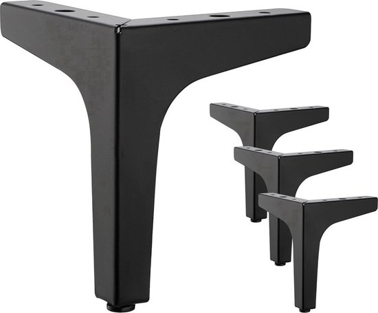 Moderne Dreieckige Tischbeine Aus Metall Set Mit 4 Möbelbeinen Belastbar Bis 600 Kg Für Möbelfüße An Schränken Sofas Mit 4 Fußschonern Schwarz 17