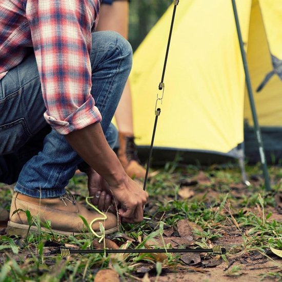 Gummiseile – 12 Stück – Robuste Seile Mit Haken – Schwarz – Zum Befestigen Von Campingzelten – Zum Verstauen Von Planen – Zum Festbinden Kleiner Gegenstände