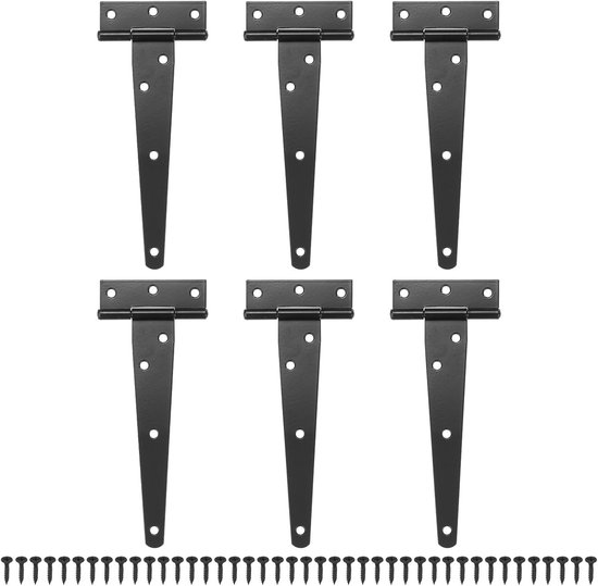 6 Stück T-scharniere Für Türen Mit Schrauben 6 Zoll Schuppentürscharnier T-türscharnier T-scharniere Außentürscharniere Für Holzzäune Schuppen 6 6,4