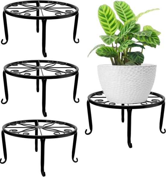Metall-pflanzenständer – 23 Cm – Schwarz – 3er-set