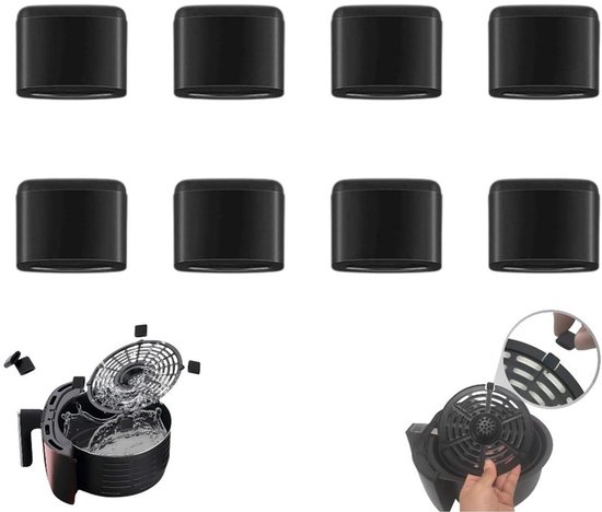 8 Teilig Silikon Schutzhülle Für Heißluftfritteuse Silikonmanschette Für Heißluftfritteuse Schwarz Gummipolster Für Heißluftfritteuse Ersatzgummi