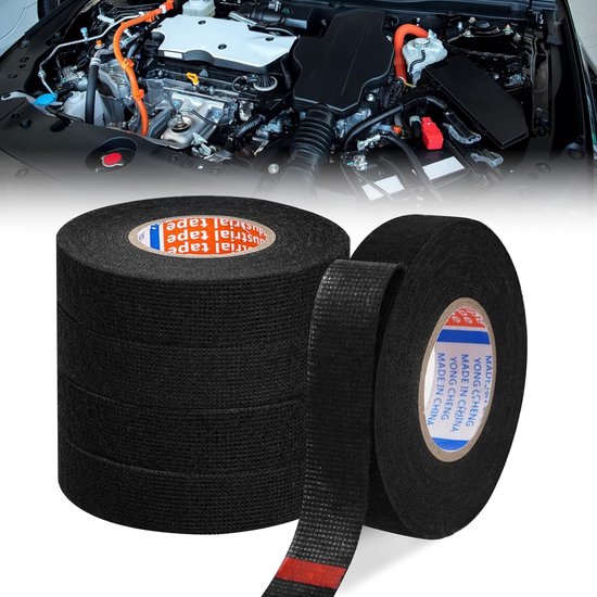 5 Rollen Klebeband Für Kabelbäume, 25 Mm X 10 M, Selbstklebendes Klebeband Für Kfz-kabelbäume, Schwarz