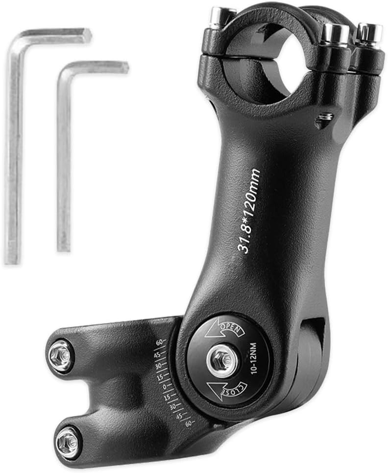 Verstellbarer Fahrradvorbau ±60°, Mtb-vorbau-erhöhung 31,8 Mm X 120 Mm, Aluminium-lenkervorbau Mit Inbusschlüssel, Lenkerverlängerung Für Fahrräder, Rennräder Und Bmx-räder
