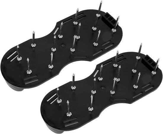 Gartenschuhe Mit Stacheln – 6 Verstellbare Riemen Und Metallschnallen – Schwarz – Geeignet Für Den Garten – 30 X 13 Cm