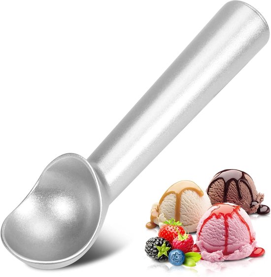 2-teiliger Eisportionierer, Schwarzer Aluminium-eisportionierer, 18 Cm, Aus Einem Stück Gegossen, Antihaftbeschichtung (schwarz)
