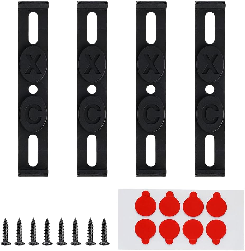 Set Mit 4 Rahmenlosen Kennzeichenhaltern, Unsichtbaren Kennzeichenhalterungen, Universellen Kunststoffhaltern, Passend Für Die Meisten Fahrzeuge (schwarz)