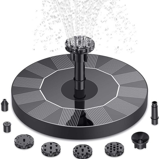Solarbetriebener Springbrunnen – Vogeltränke – Solarbrunnen – Wasserbrunnen – Gartenbrunnen – Solarbetriebene Springbrunnenpumpe Für Vogeltränken – Mit 6