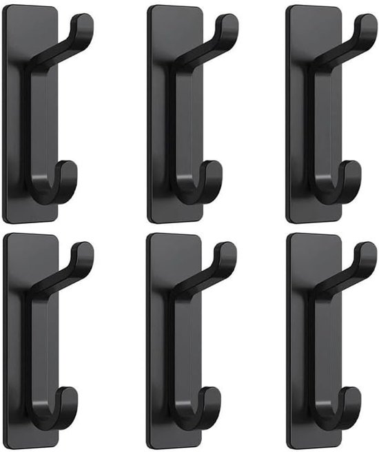 6 Selbstklebende Haken Nagellose Wandhaken Extra Starke Wandmontierte Stabile Haken Von Sticky Coat Kooks Schwarze Selbstklebende Metallhaken Für