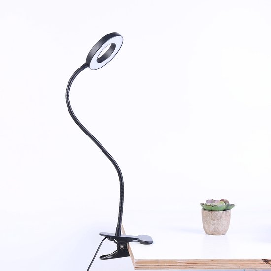 Klemmlampe – Schwarze Usb-klemmlampe Für Zimmer, 48 Leds, 3 Farben, Leselampe Fürs Bett, Flexible Schwanenhals-klemmlampe, Led-tattoo-lampe Für Wimpernverlängerung