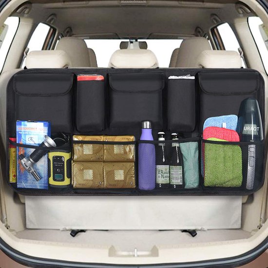 Kofferraum-organizer, Aufbewahrungstasche, Wasserdichte Tasche Mit Robustem Elastischem Netzgewebe Und Klettverschluss Für Suvs, Schwarz