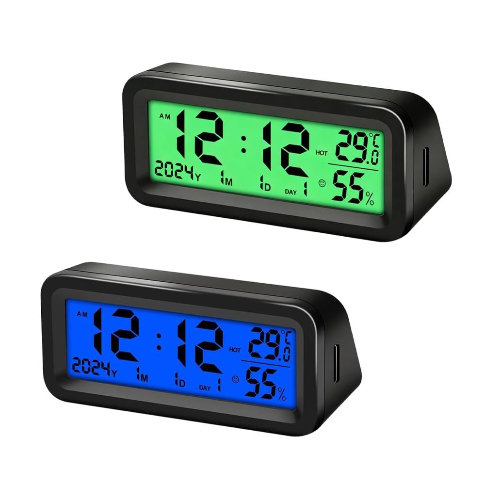 Mini-autouhr, Mini-solar-digitaluhr Für Autos, 8 X 3 X 3,5 Cm Lcd-digitalanzeige Mit Temperatur- Und Datumsanzeige Für Das Armaturenbrett, Für Fahrzeuge, Auto