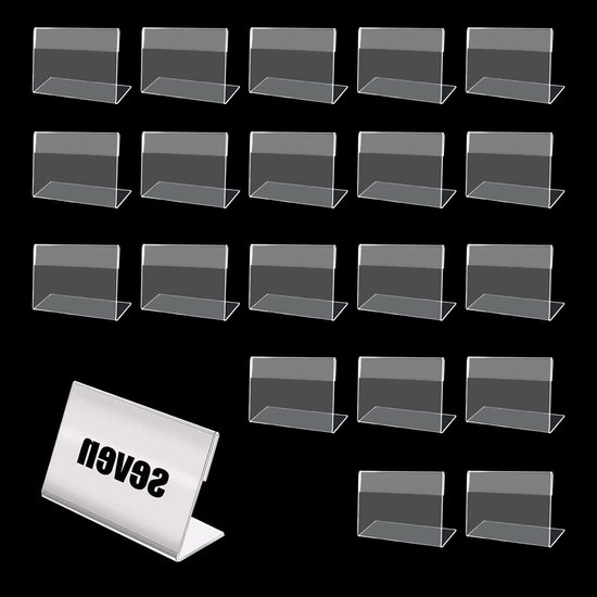 Etikettenhalter Transparent Für Homeoffice Schule Einkaufszentren Acryl Vertikal Visitenkartenhalter Displayhalter 20 Stück Warenschilder
