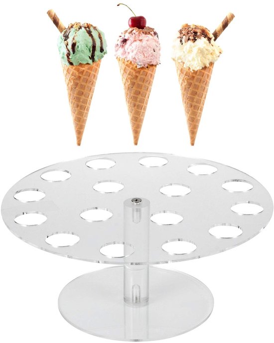 Dailygoods - Transparenter Kegelständer - Sushi-rollenhalter - 16 Löcher