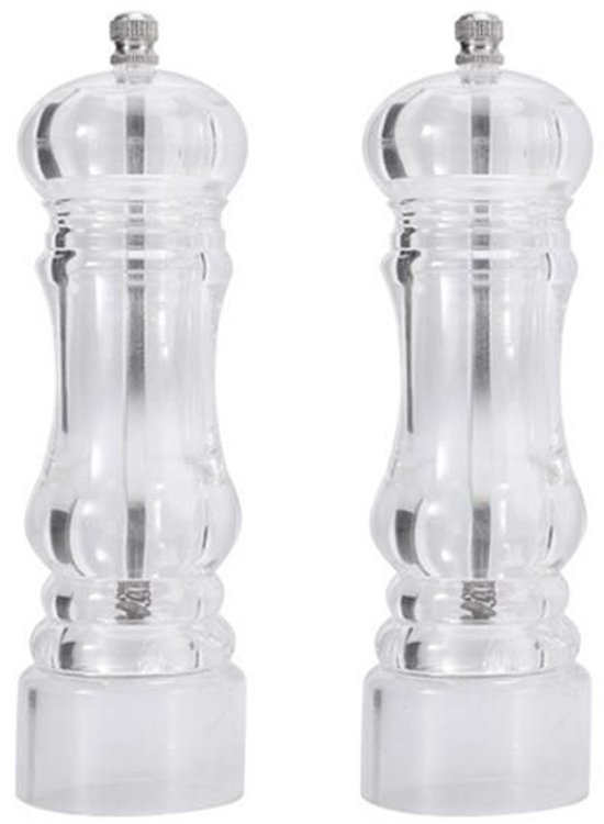 Salz- Und Pfeffermühlen-set – Transparentes Acryl – Einstellbarer Mahlgrad – Zweistufiges Mahlsystem