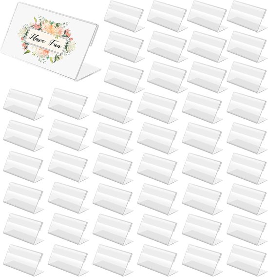 48 Preisschildhalter Transparente Acryl Preisschilddisplays 6 X 4 Cm L Förmige Etikettenhalter Für Geschäft, Bäckerei Und Büro