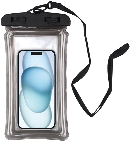5-teiliges Set Transparenter/schwarzer Ipx8-wasserdichter Handyhüllen – Mit Aufblasbarem Kissen, Bis Zu 6,7 Zoll