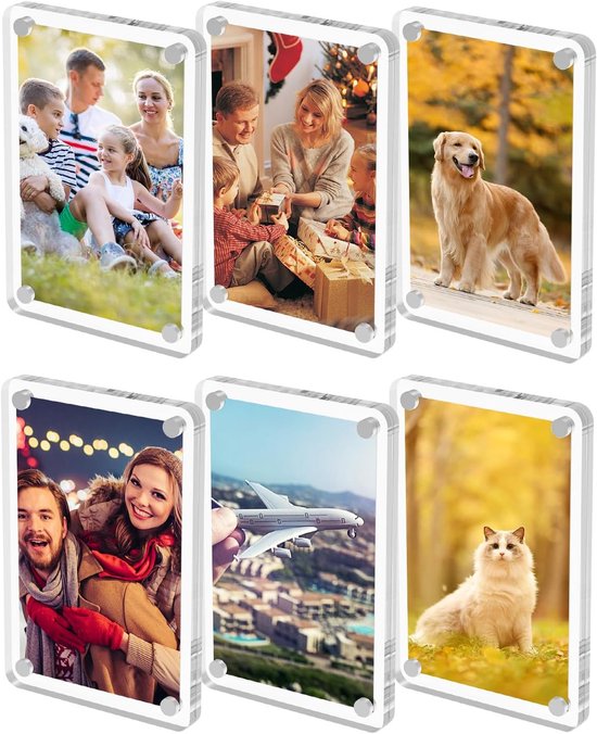 6 Magnetische Acryl-fotorahmen Für Den Kühlschrank 6 X 9 Cm Transparent Und Doppelseitig Geeignet Für Polaroid Instax Und Fujifilm-kameras