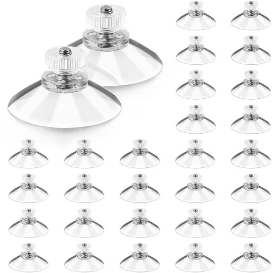 Saugnapfhaken – 32 Mm Durchmesser – M4-gewinde – 20er-packung – Geeignet Für Fenster, Badezimmer, Zum Aufhängen Usw. – Transparent