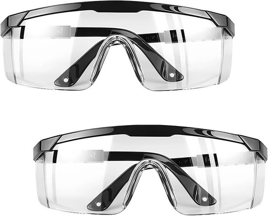 Antibeschlag- Und Speichelabweisende Schutzbrille - Volle Sicht - Ideal Für Brillenträger - Transparenter Schutz - 2er-pack.