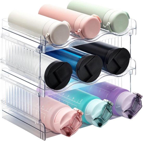 Stapelbares Flaschenregal - Transparent - 9 Flaschen