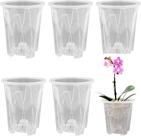 Transparenter Orchideentopf Kunststoff-blumentopf Mit Abflusslöchern Atmungsaktiver Orchideen-pflanztopf Aus Kunststoff Mit Schlitzen Rund Für
