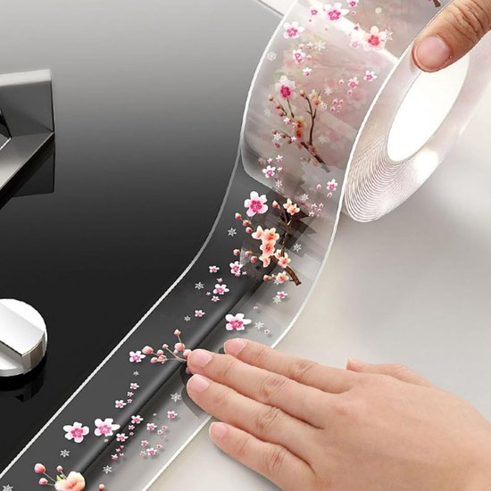 Eckdichtungsband 1 Rolle 4 2 Cm 3 M Transparent Und Zuschneidbar Pfirsichzweigmuster Dichtungsband Geeignet Für Badezimmer Küchen Haushalte Und 4,2 Cm