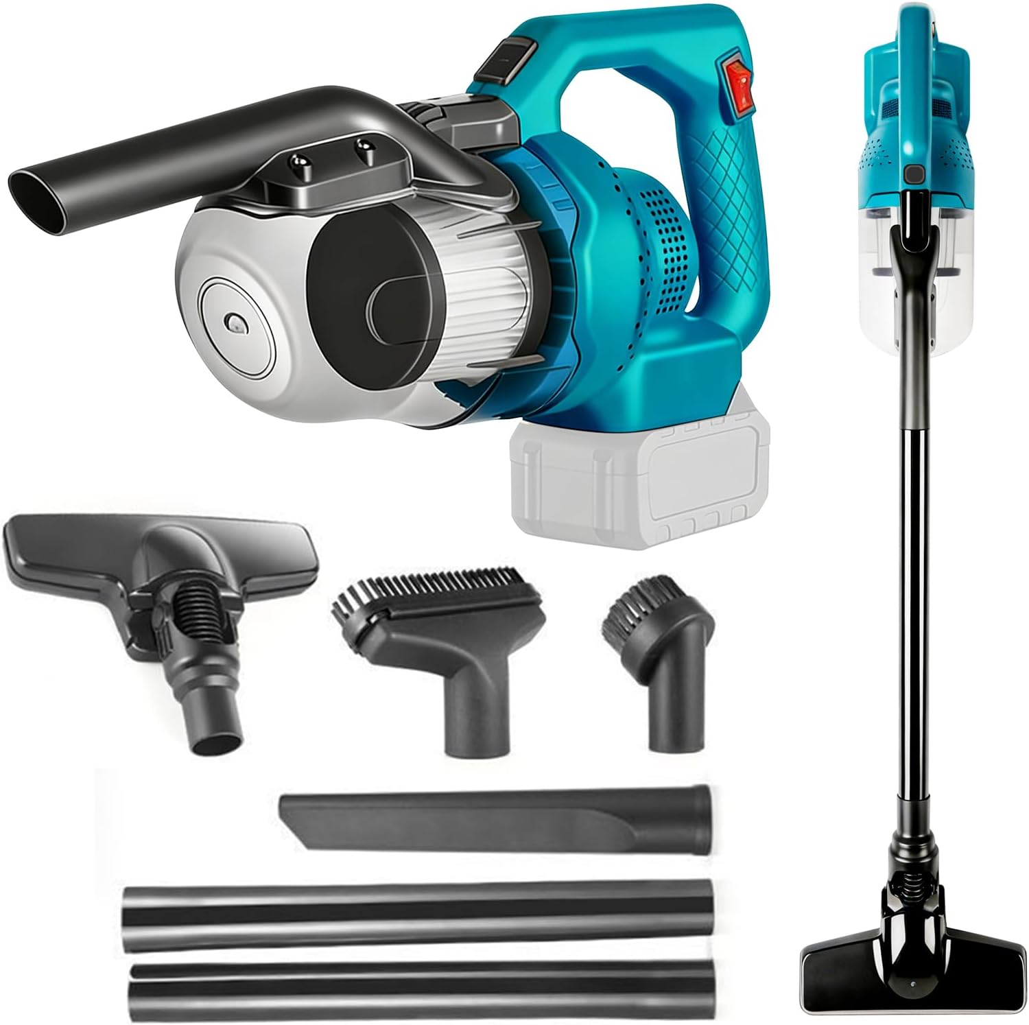 Akku-handstaubsauger Für Makita 18v, 16000 Pa Saugkraft Tragbarer Staubsauger Mit 4 Düsen Und 700-ml-staubbehälter Für Zuhause Und Auto (akku Nicht Im Lieferumfang Enthalten)