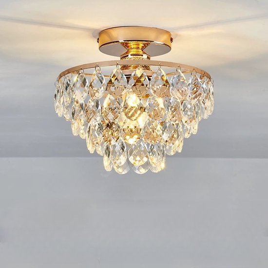 Retro-kristalllüster, Geeignet Für Wohnzimmer, Schlafzimmer, Flur, Minimalistische Wohnraumbeleuchtung, Deckenleuchte, Gold