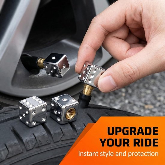 8 Stück Autoreifenventil-würfelkappen Aus Metall – Universelle Ersatzkappen Für Auto, Suv, Motorrad, Fahrrad, Lkw – Silber – 16 Mm