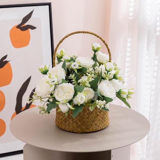 4 Bündel Künstliche Pfingstrosen Weiße Seidenpfingstrosen Sträuße Für Tischdekorationen Bei Hochzeiten Blumenarrangements Heim Und