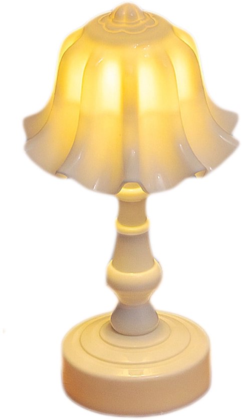 Set Aus 2 Tischlampen, Kleine Nachtlichter In Retro-glockenblumenform, Geeignet Für Das Schlafzimmer (weiß)