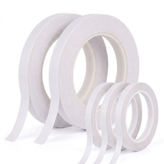 5 Stück Doppelseitiges Klebeband, Breite: 5 Mm X 4,5 M / 8 Mm X 30 M, Ideal Für Zuhause Und Büro, Geeignet Für Die Meisten Materialien, Weiß