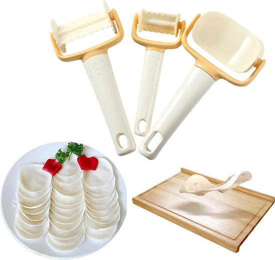 3 Teilig Teigroller Ausstecher Backwerkzeug Ausstecher Teigroller Für Selbstgemachtes Backen Weiß