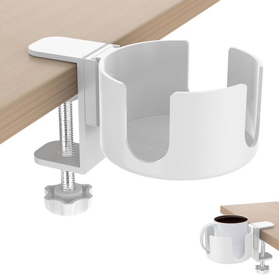 Dailygoods – Verstellbarer Becherhalter Aus Aluminiumlegierung Für Den Schreibtisch – Weiß