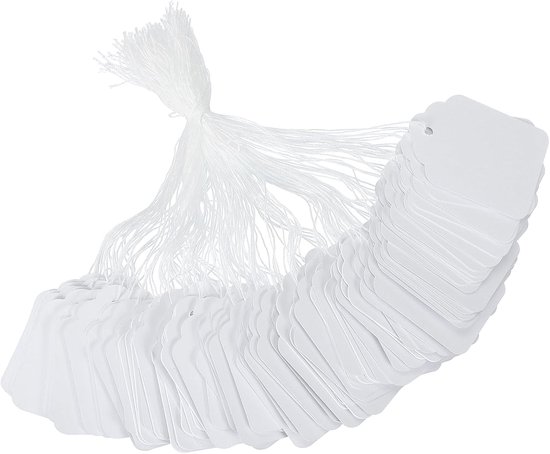 200 Stück Weiß Preisschilder 35 X 45 Mm Preisschilder Mit Kordel Etiketten Für Kleiderbügel Beschreibbare Etiketten Display Etikettenanhänger Mit